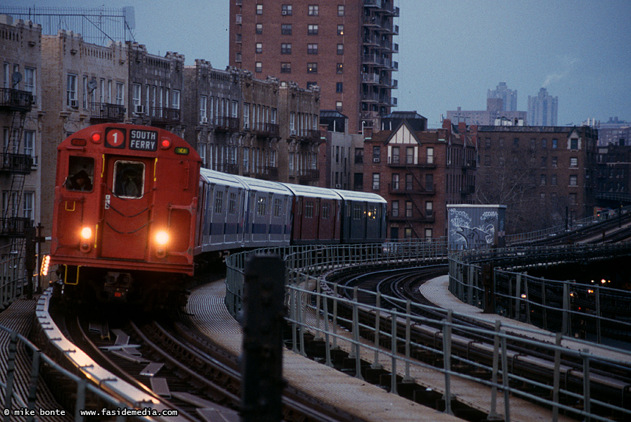 Train Of Many Colors In The Bronx