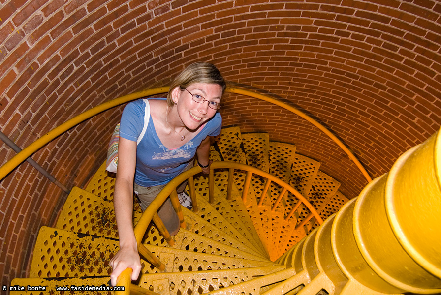 Maureen Climbing Barnegat Light