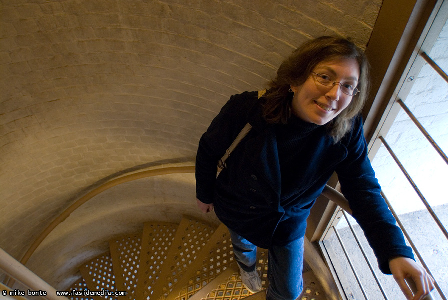 Maureen On Lighthouse Stairs