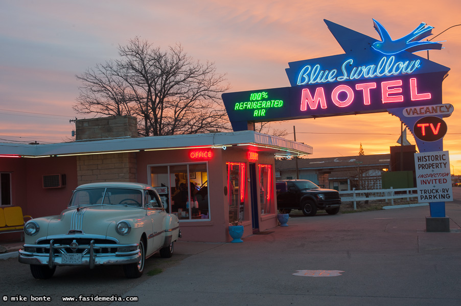 Sunrise Over The Blue Swallow Motel