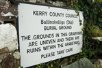Ballinskellings Burial Ground Sign